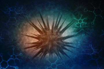 3d rendering Virus bacteria cells background
