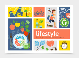 Flat Healthy Lifestyle Infographic Concept