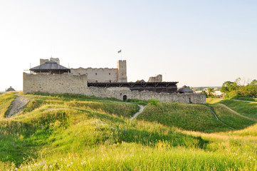 ancient castle on a hill on a sunny day