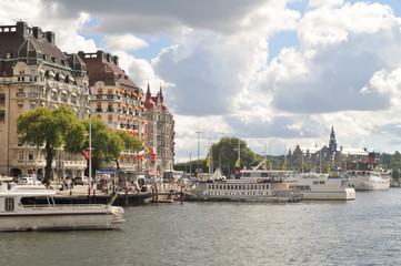 streets and houses in the center of Stockholm