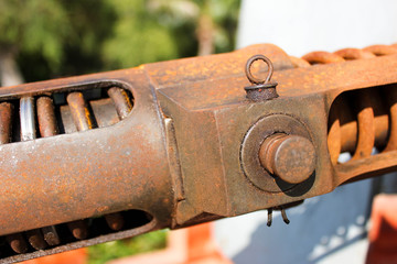 Ancient rusty defensive cannon