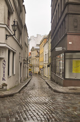 old streets, houses and roofs of the Old Town in Tallinn