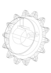 Teeth sprocket Architect blueprint - isolated