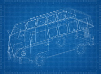 Retro Car Architect blueprint