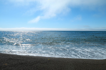 Fototapeta na wymiar Sea scape, blue sky and blue sea