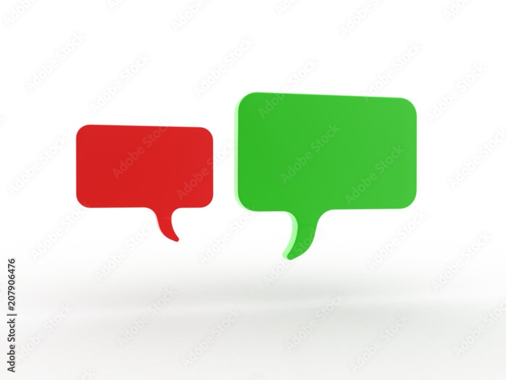 Poster 3d rendering two chat box isolated