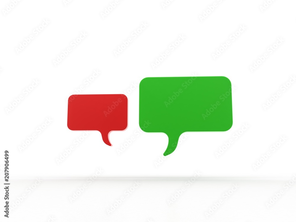 Poster 3d rendering two chat box isolated