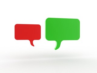 3d rendering Two  chat box isolated 
