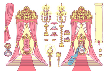 vector royal chair, princess throne royal concept © Vetra Kori