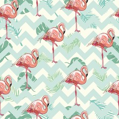 seamless flamingo pattern vector illustration © Vladimir