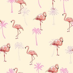 seamless flamingo pattern vector illustration