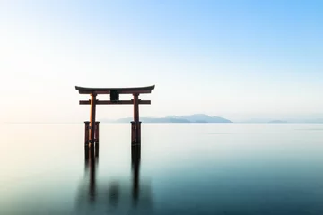 Gordijnen Lake Biwa Shirahige-schrijn © oben901