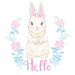 Cute bunny girl with crown. Dream Big Princess