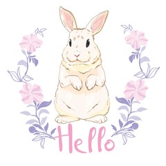 Cute bunny girl with crown. Dream Big Princess