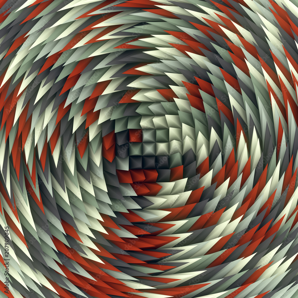 Poster Abstract pattern background of colored shapes 3D rendering