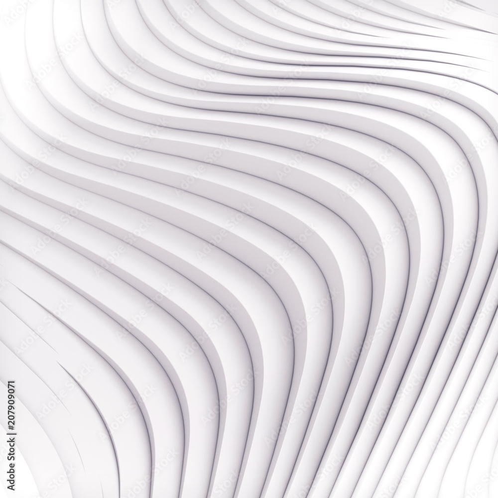 Poster Wave band abstract background surface 3d rendering