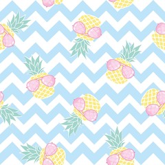 Vector Seamless Pattern with Pineapples