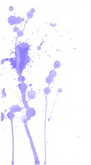 Light purple watercolor splashes and blots on white background. Ink painting. Hand drawn illustration. Abstract watercolor artwork. 