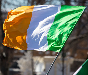 Flag of Ireland in the open air