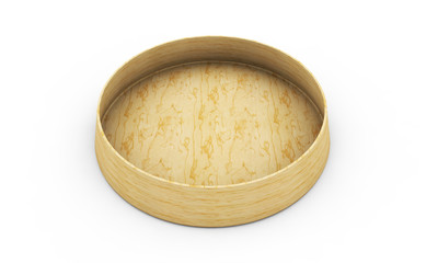 Metal pet bowl for dogs or cats isolated on white background. 3D illustration