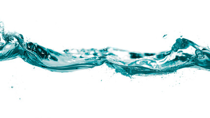 Water smooth wave in a wave isolated on white background