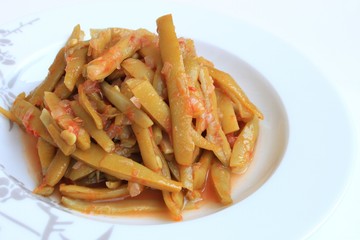 Cooked Green Beans On A Plate