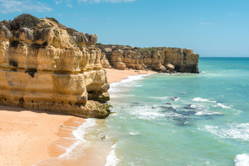Beautiful sandy beaches, turquoise ocean and blue sky