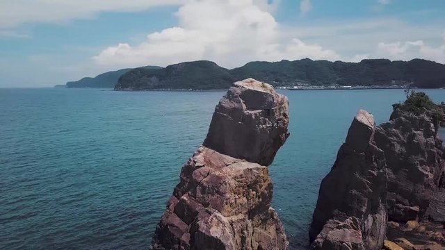Hashigui Iwa standing rocks of Wakayama prefecture coast, clip compilation part 2.