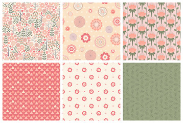 Seamless scandinavian inspired pattern collection