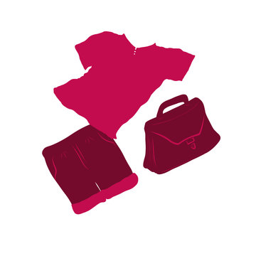 Polo shirt, shert and bag, for children
