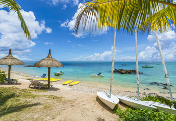 Public beach of Pointe aux canonniers, Mauritius island, Africa
