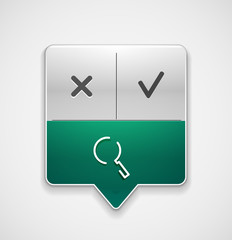 Search magnifyier web button, magnify icon. Modern magnifying glass sign, web site design or mobile app