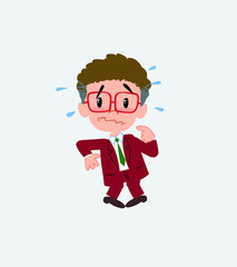 Businessman with glasses, scared. 