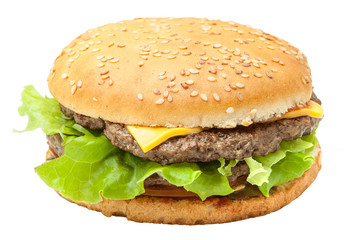 Kingsize burger with beef chops