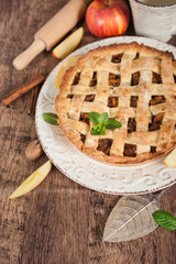 Traditional puff pastry apple pie