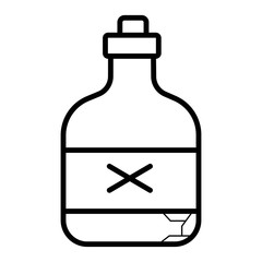 Old retro bottle icon