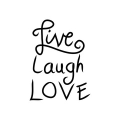 Lettering design phrase Live, Laugh, Love.