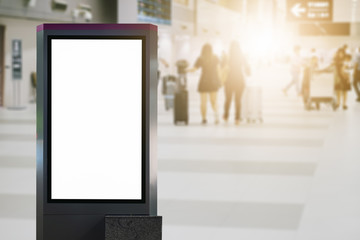 blank advertising billboard at airport.