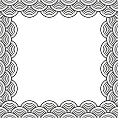 Black Traditional Wave Japanese Chinese Border