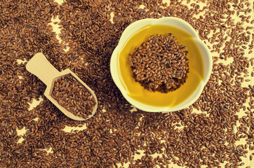 Traditional transparent flax oil