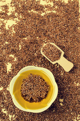 Traditional transparent flax oil