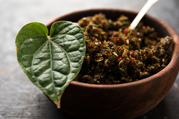 Mukhwas or Tambul is a fine mixture of Paan masala. It's popular mouth freshener from India consumed after meals. Also offered to Goddess Durga devi in puja