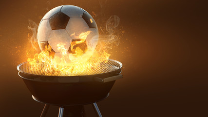 Fußball auf dem Grill © lassedesignen