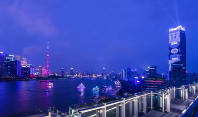 Fototapeta premium Night view of Shanghai City. 