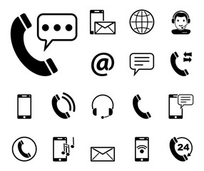 Telekommunikation - Iconset (in Schwarz)