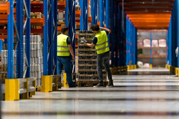 Workers working in warehouse