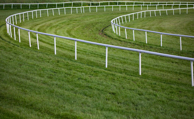 horse race track railing barrier turn