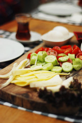 Traditional Turkish breakfast plates