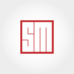 Initial Letter SM Logo Template Vector Design