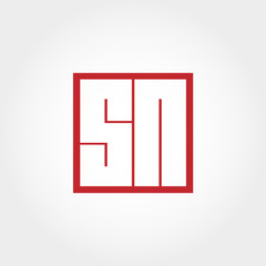 Initial Letter SN Logo Template Vector Design